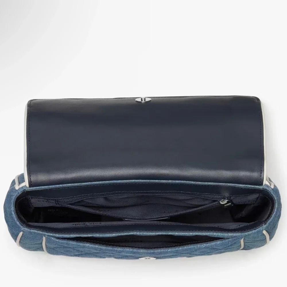 Kate Spade Carey Denim Medium Flap Shoulder Bag - Picture 4 of 12